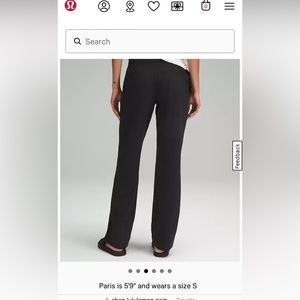 Black Lululemon mid rise straight trouser worn once
